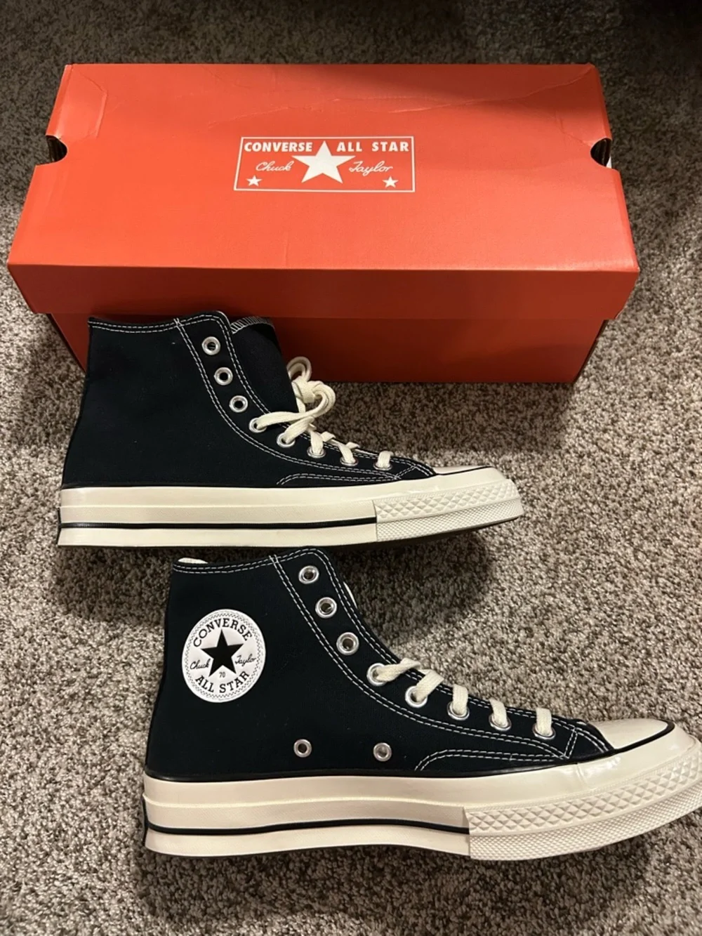 NIB Converse Chuck 70 Hi Classic Canvas Black/Egret Size 8 Men's/10 Women's - Picture 6 of 11